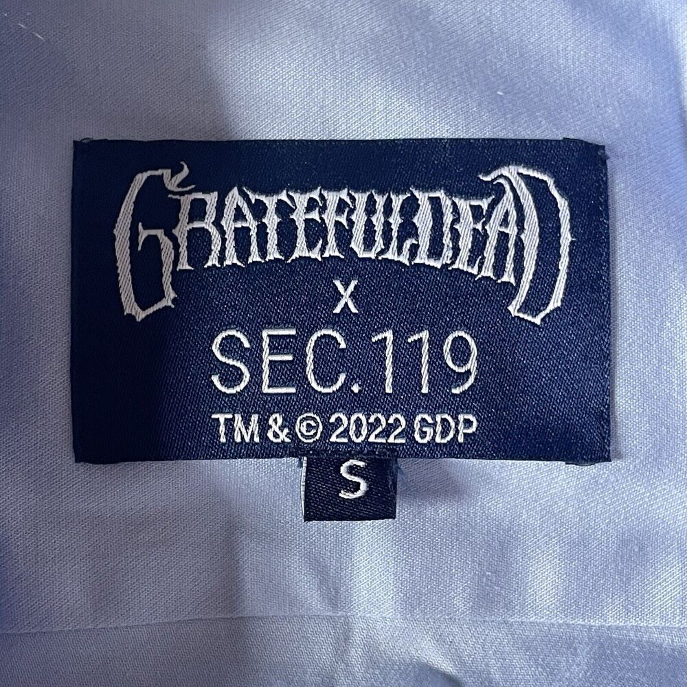 Grateful Dead Button Up Shirt Mens S Light Blue Band Tee Cotton Retro Graphic - Picture 5 of 10